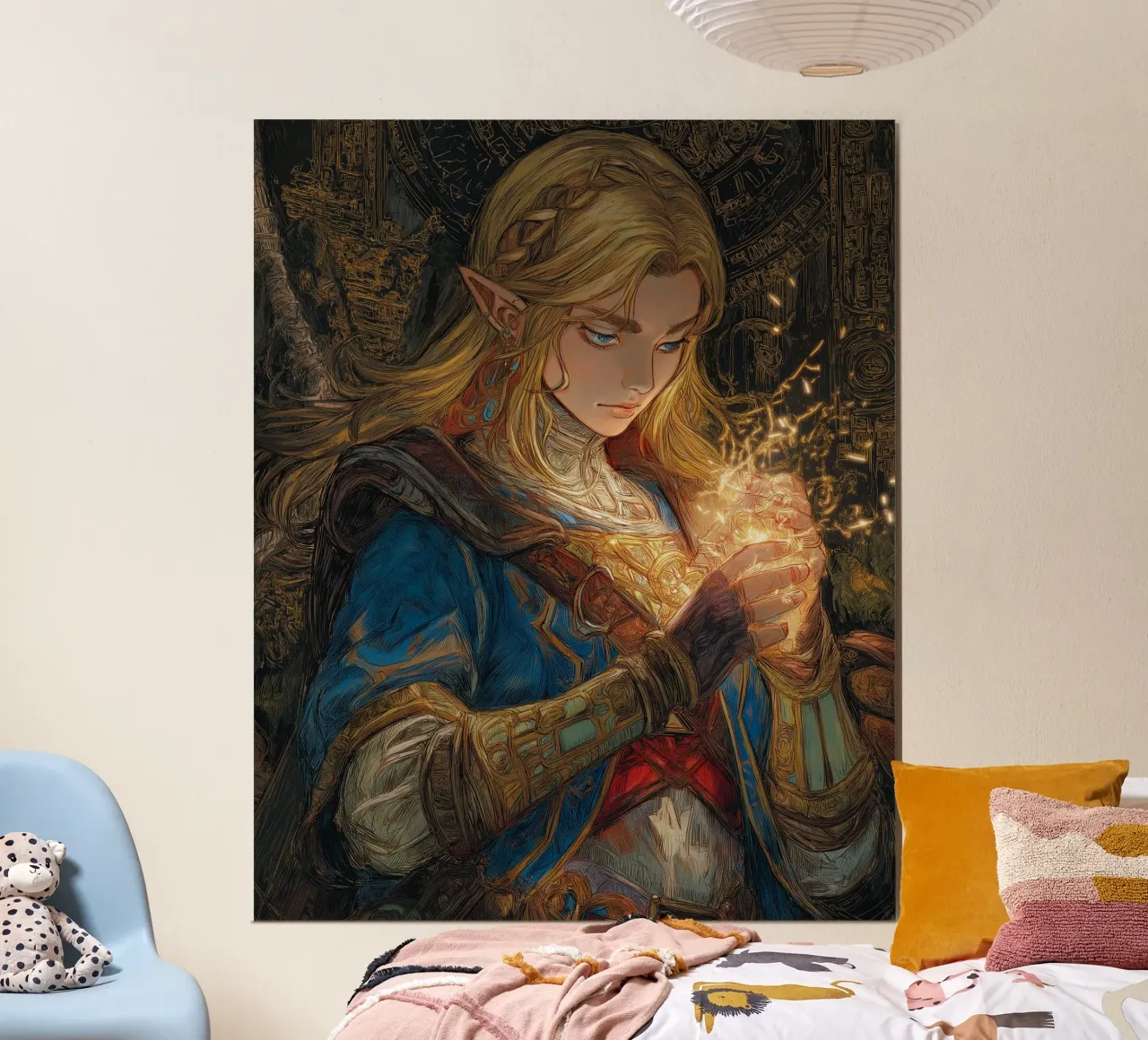 La leggenda di Zelda Breath of the Wild poster con telaio in plastica da Fleur de Lys