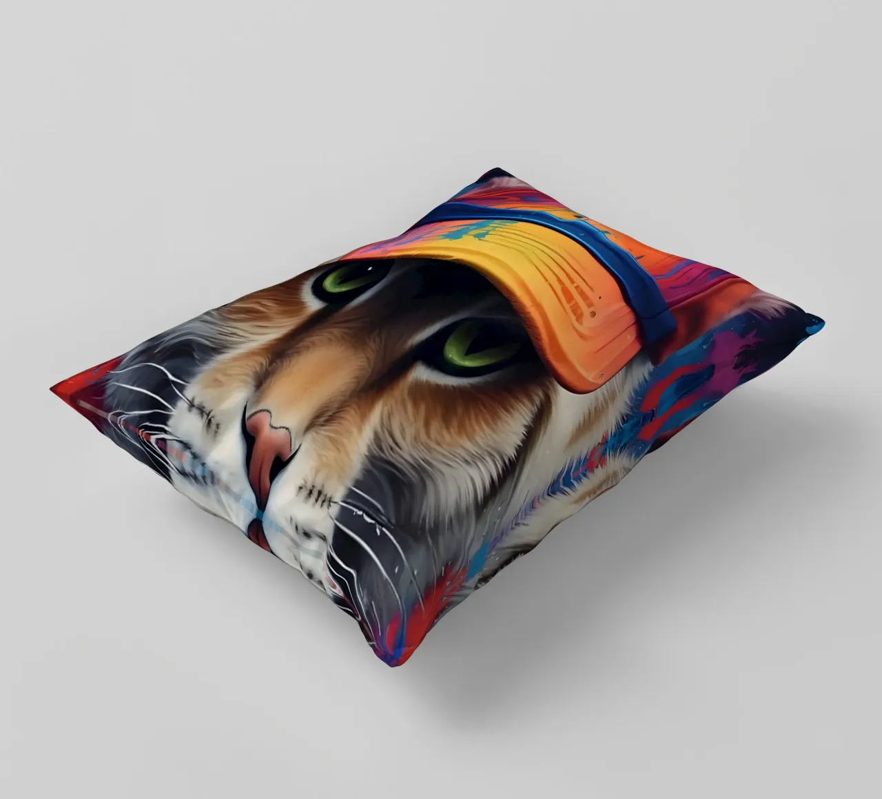 Brutale Katze mit Mütze Kissen von MakArena