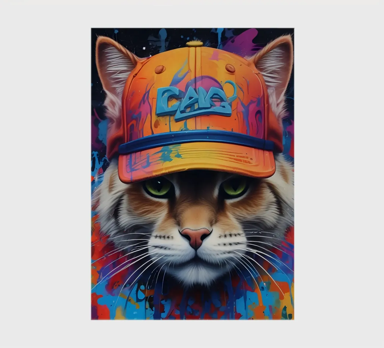 Brutal cat in a cap notebook by MakArena