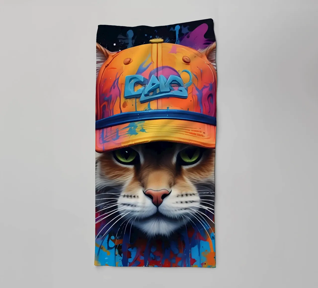 Brutal cat in a cap towel by MakArena