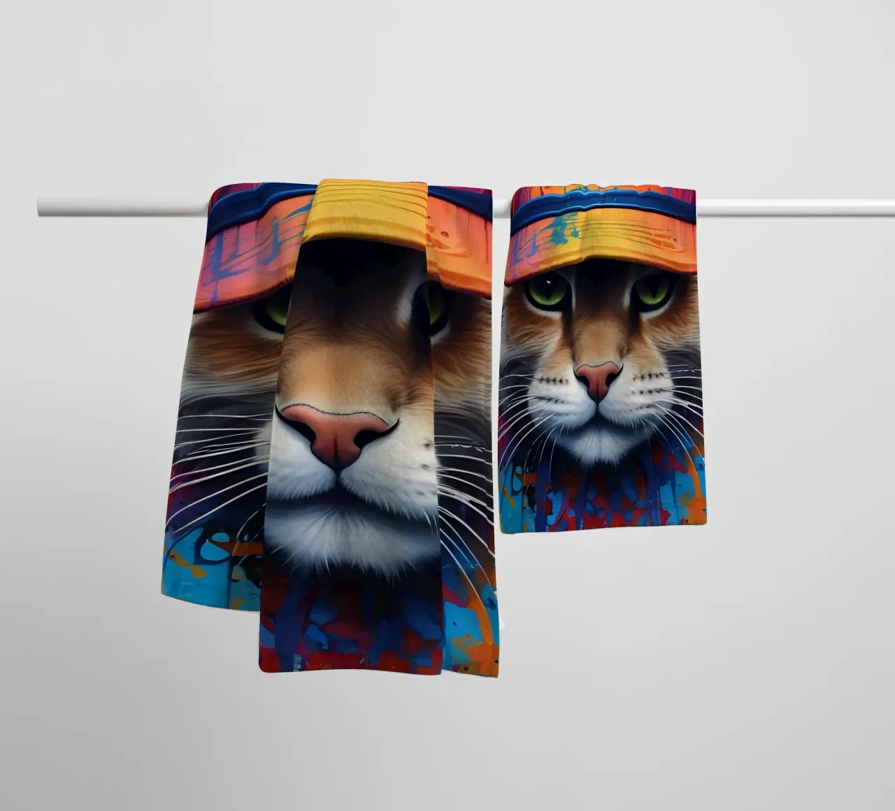 Brutal cat in a cap towel by MakArena