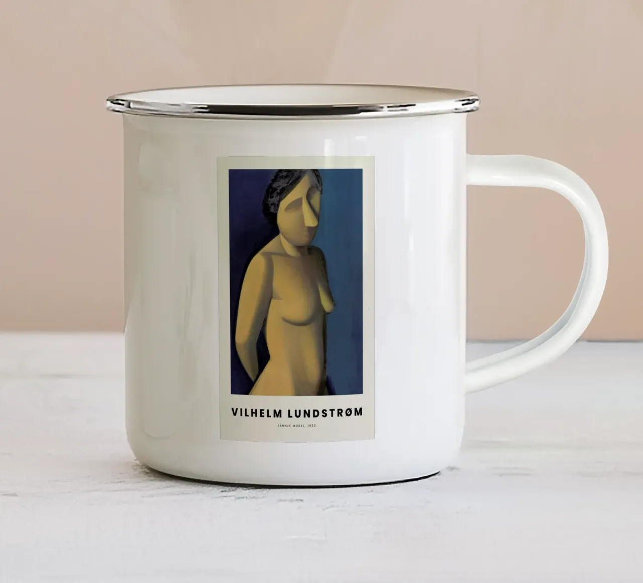 Lundstrøm - Female Model tazza in smalto da Vintage by JUNIQE