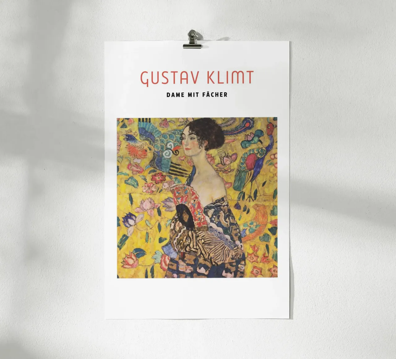 Gustav Klimt - Dame mit Fächer poster con telaio in plastica da Second Canvas