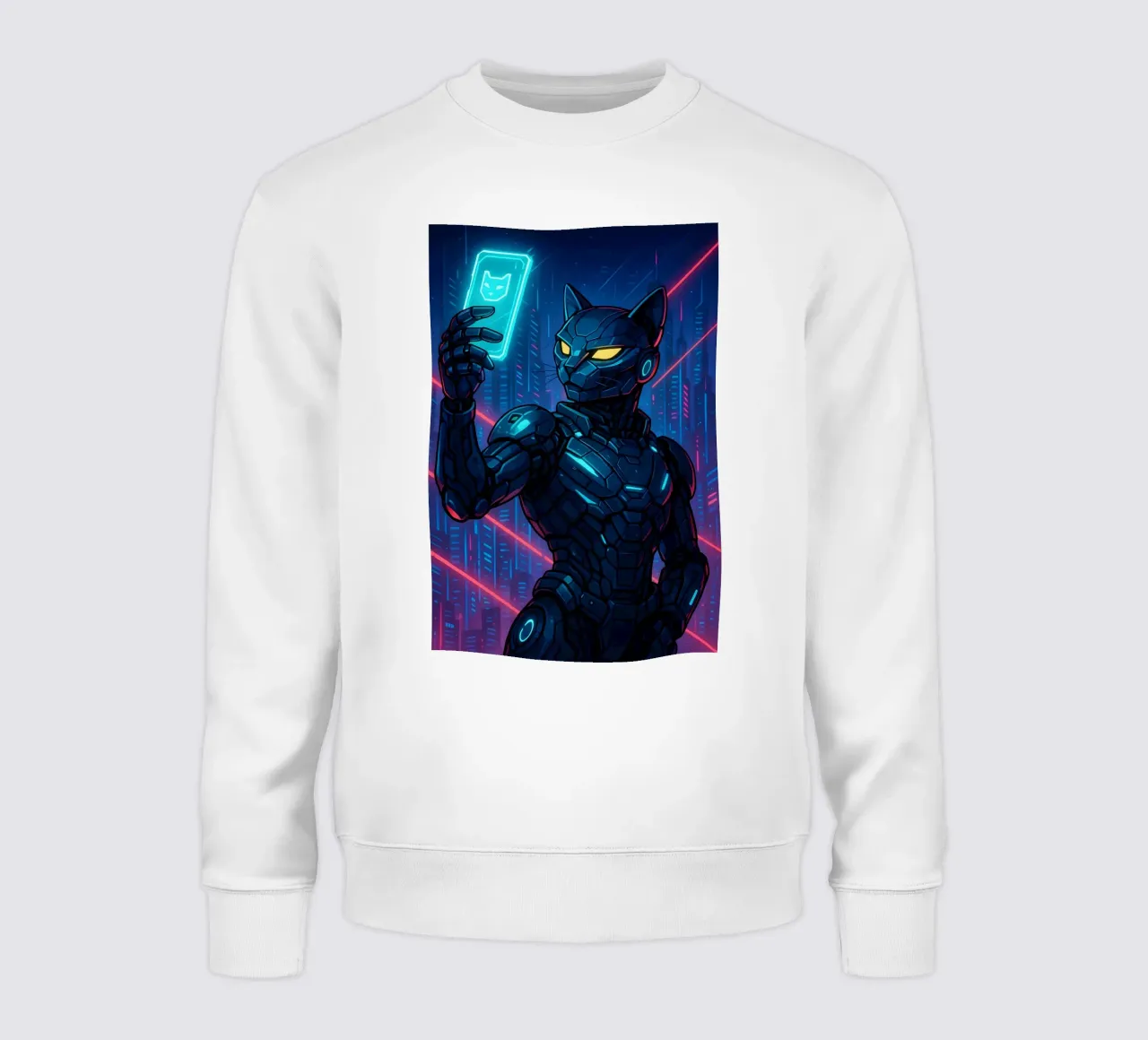 Il gatto robot si fa un selfie punk felpa da MakArena