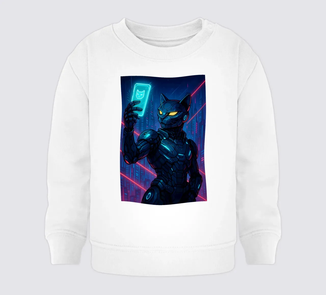 Un gato robot se hace un selfie punk sudadera de bebé de MakArena