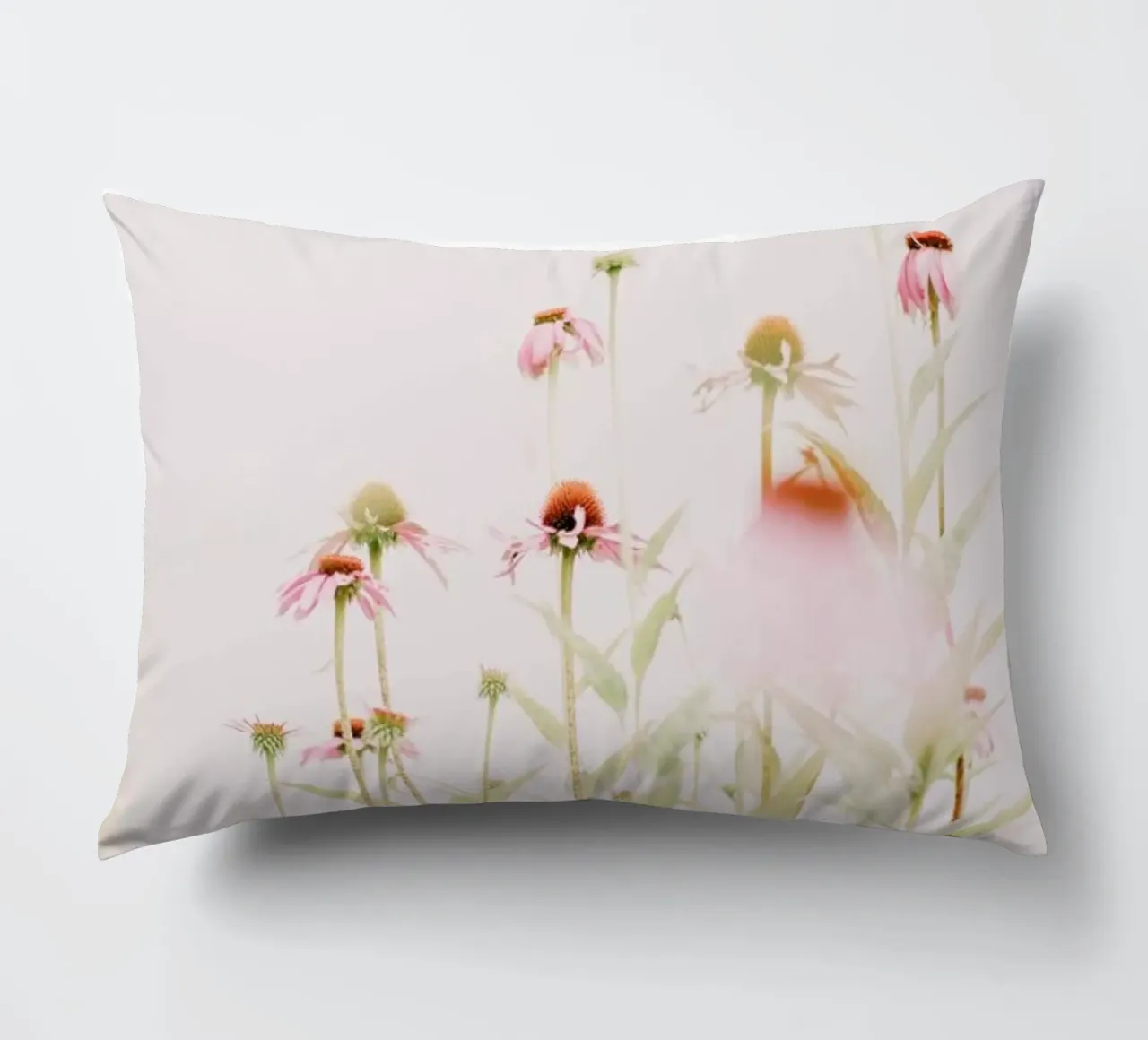 Fiori rosa pastello Echinacea cuscino da Ingrid Beddoes