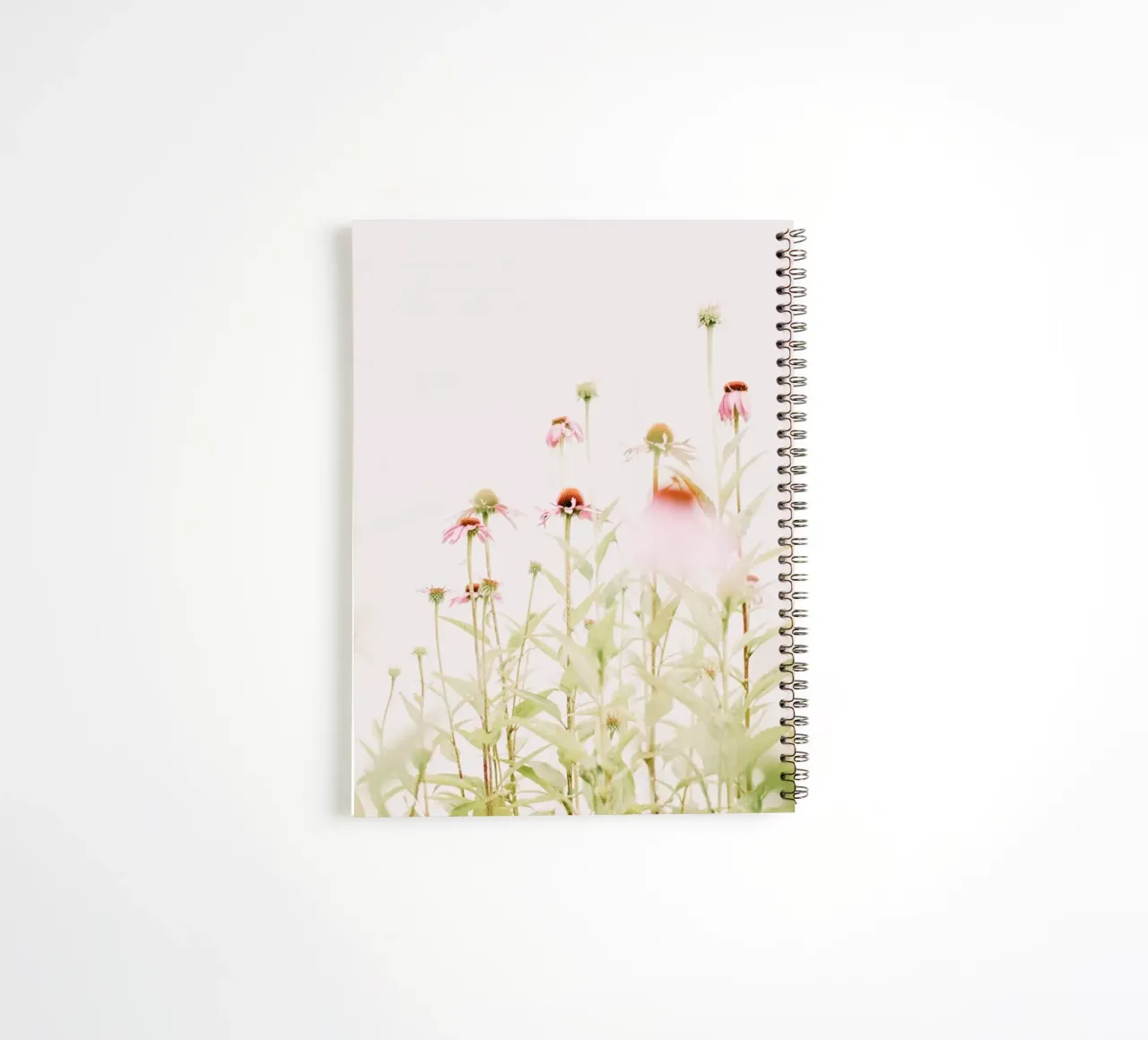 Flores Rosa Pastel Equinácea cuaderno de espiral de Ingrid Beddoes