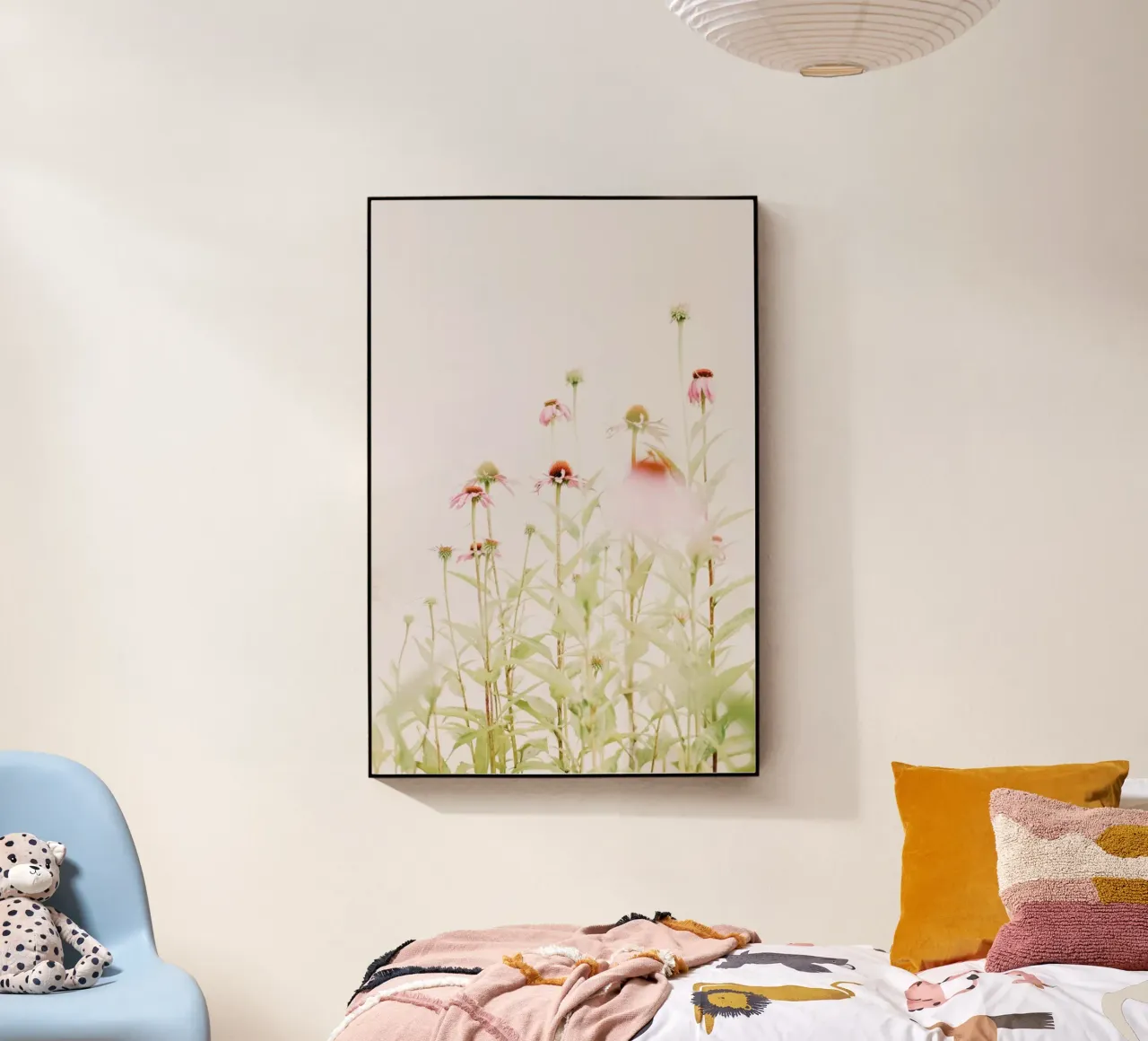 Flowers Pastel Pink Echinacea acrylic glass by Ingrid Beddoes