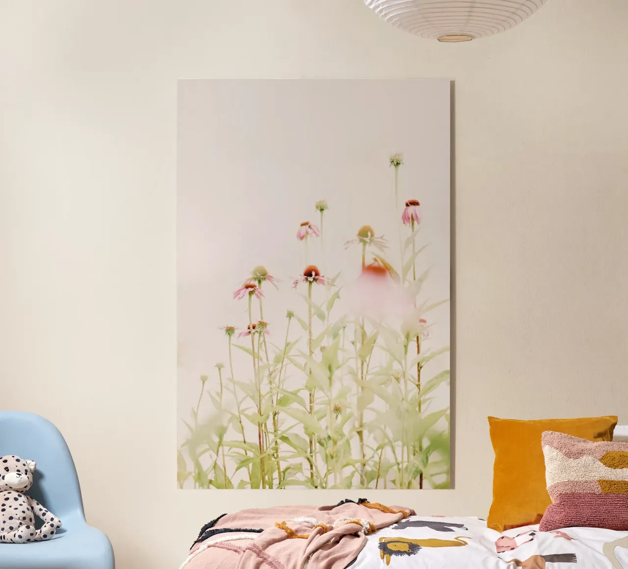 Flowers Pastel Pink Echinacea acrylic glass by Ingrid Beddoes