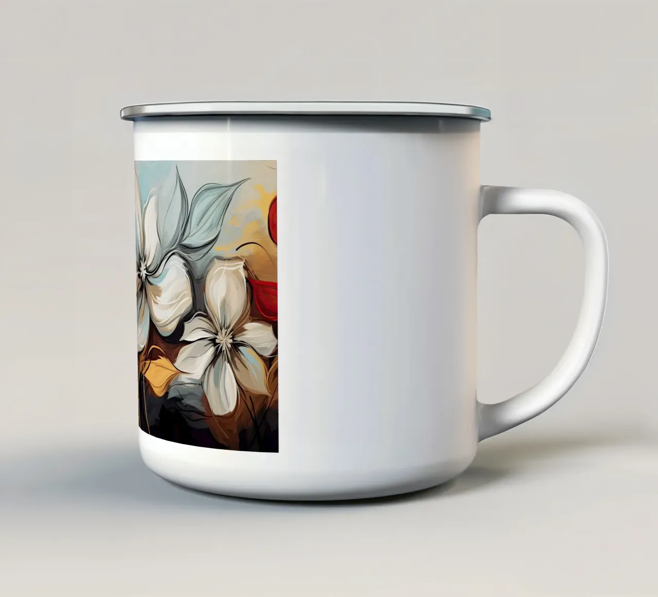Fiori astratti tazza in smalto da Imagine