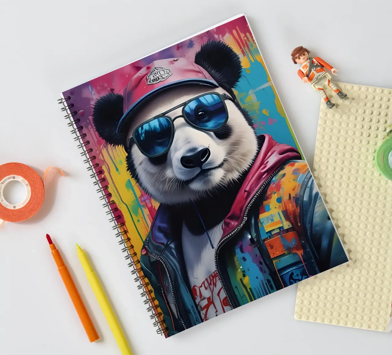 Panda graffiti portrait spiral notebook by MakArena