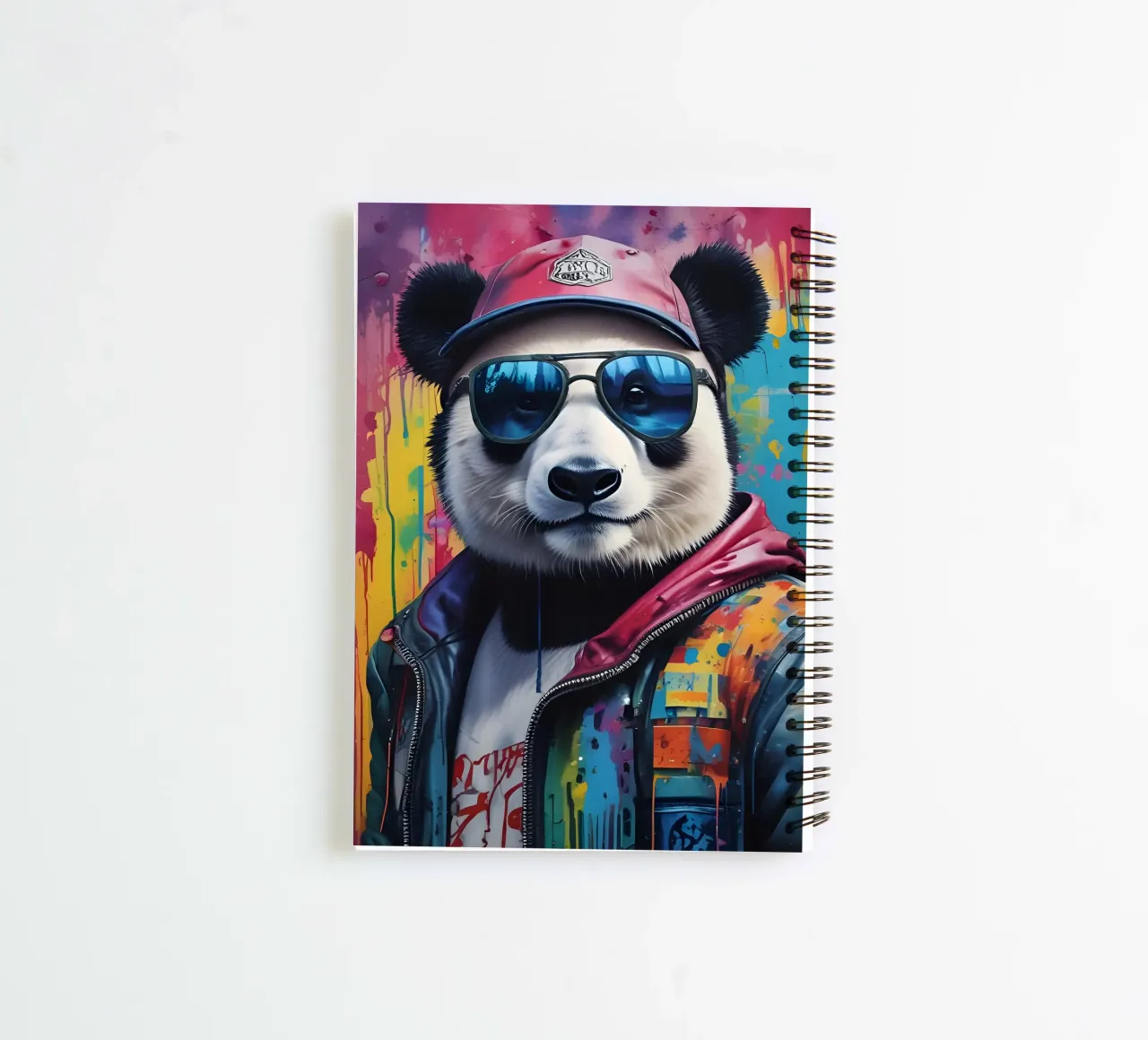 Panda graffiti portrait spiral notebook by MakArena