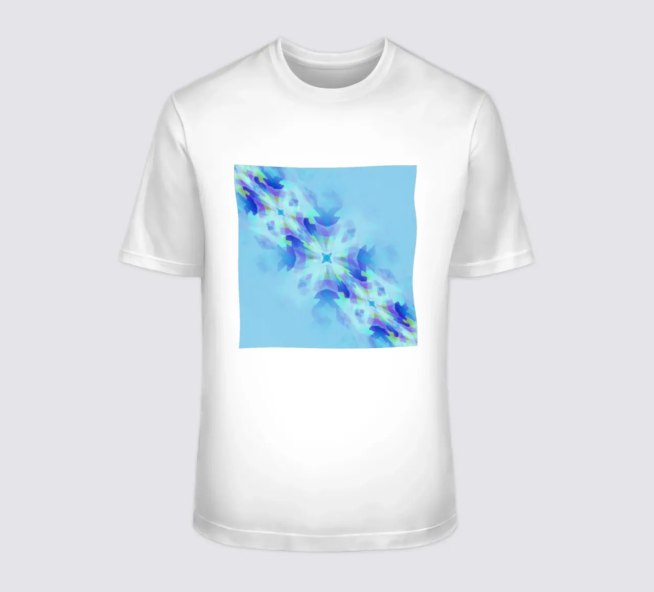 Illusion blauer Quadrate, verformt und diagonal verwirbelt T-Shirt von Gürsel Yesil Digital Art