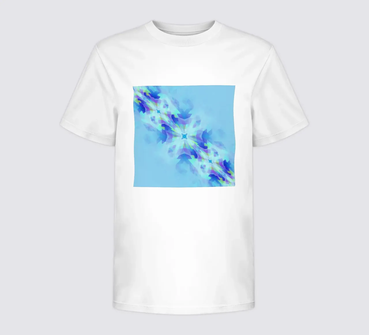 Illusion of blue squares, deformed and swirled diagonally kids t-shirt by Gürsel Yesil Digital Art