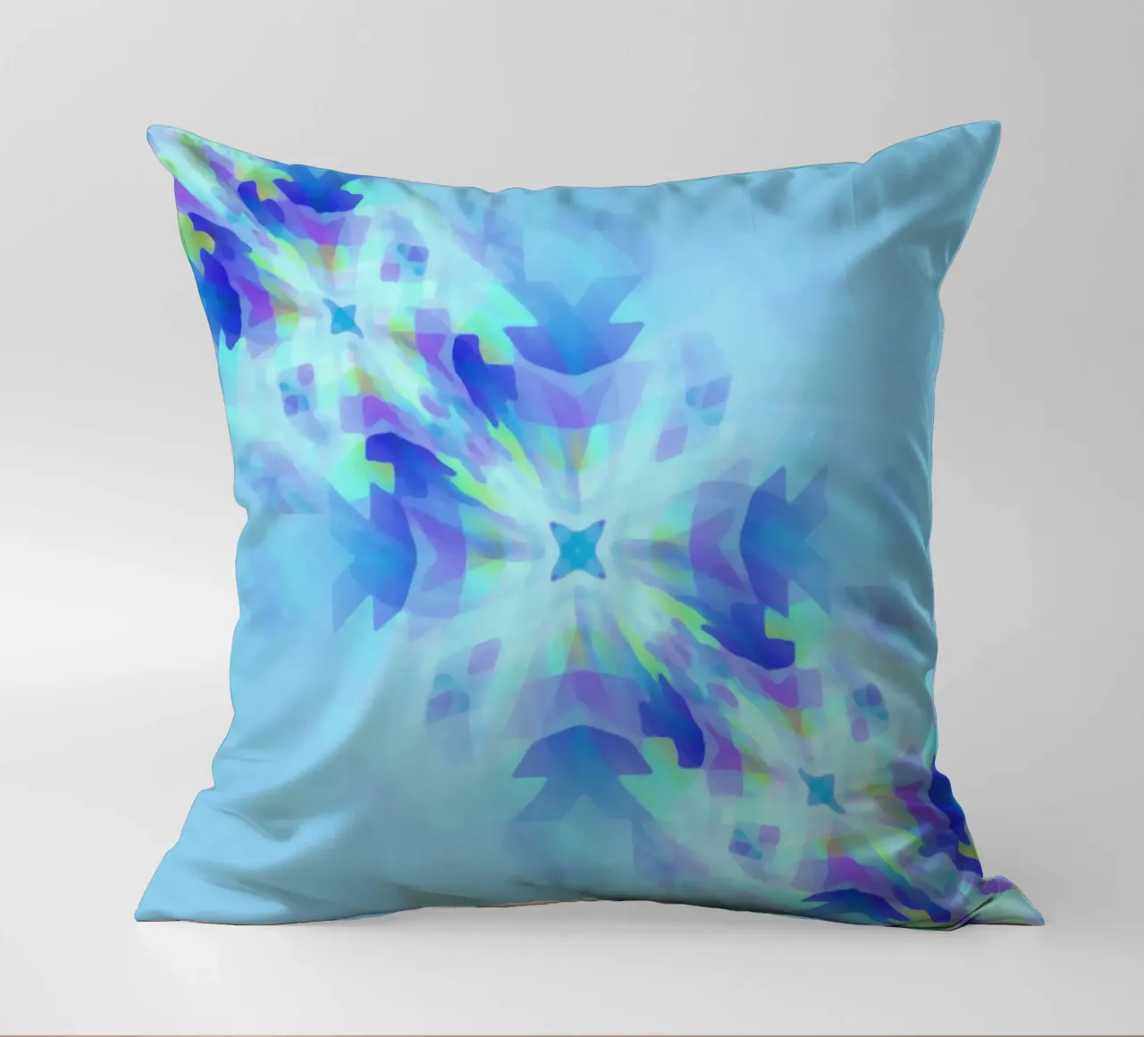 Illusione di quadrati blu, deformati e ruotati in diagonale cuscino da Gürsel Yesil Digital Art