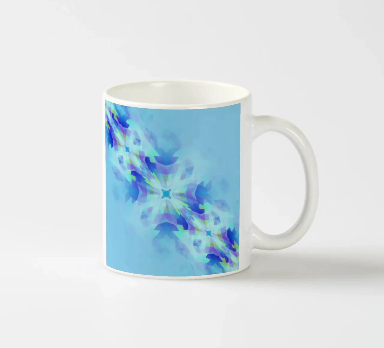 Illusione di quadrati blu, deformati e ruotati in diagonale tazza in ceramica da Gürsel Yesil Digital Art