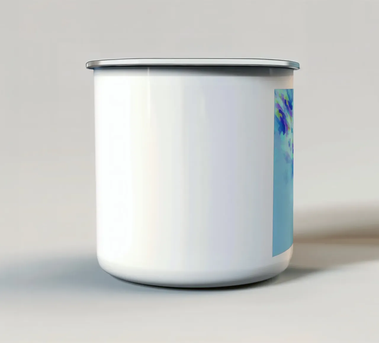 Illusione di quadrati blu, deformati e ruotati in diagonale tazza in smalto da Gürsel Yesil Digital Art