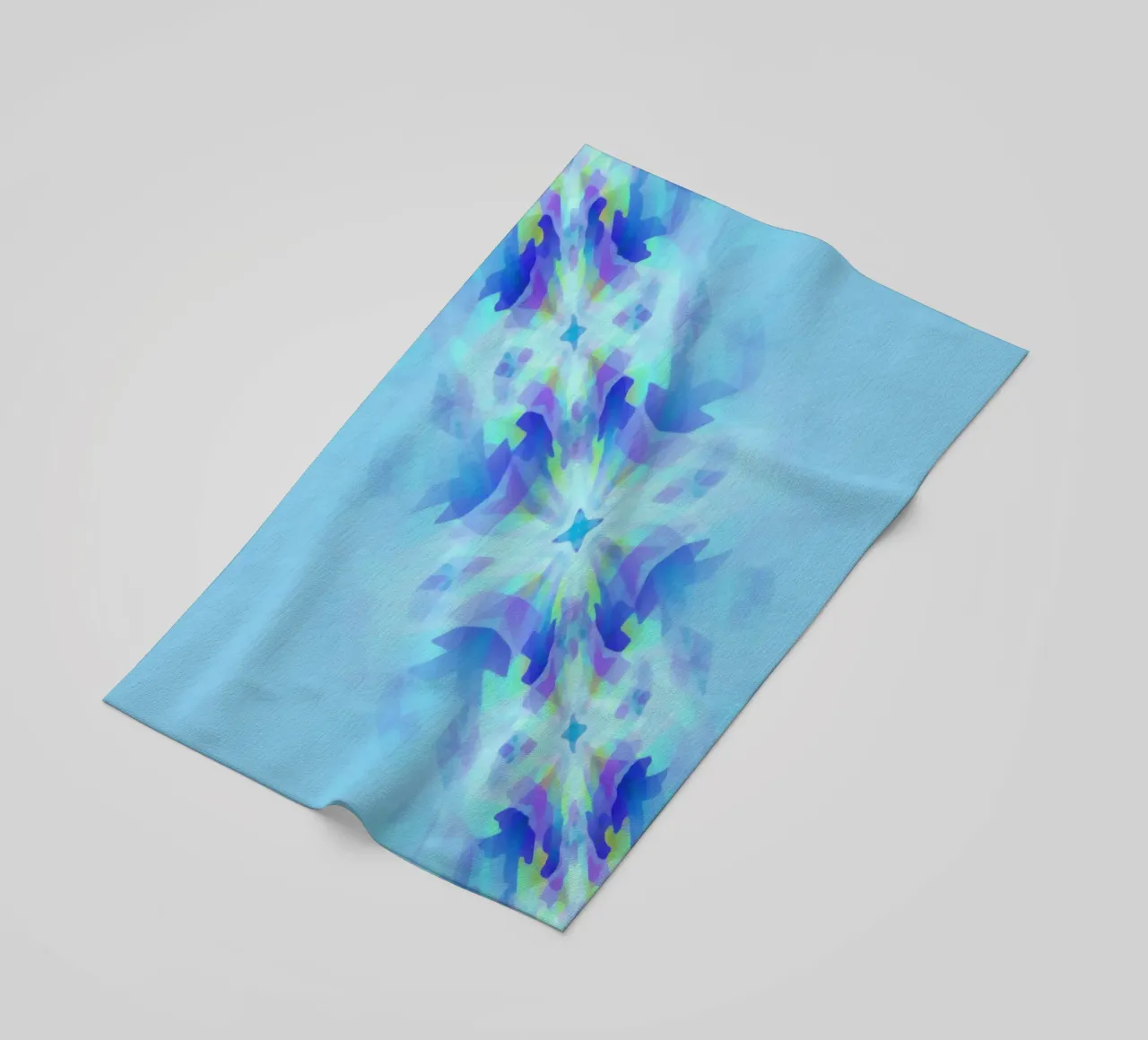Illusione di quadrati blu, deformati e ruotati in diagonale telo mare da Gürsel Yesil Digital Art