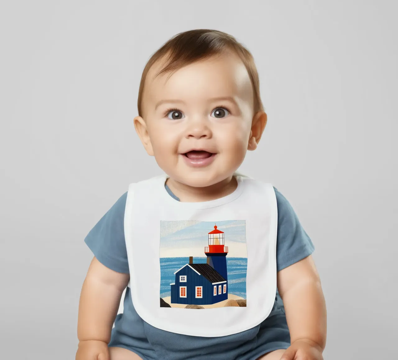 Faro blu bavaglino da Curious Canvas