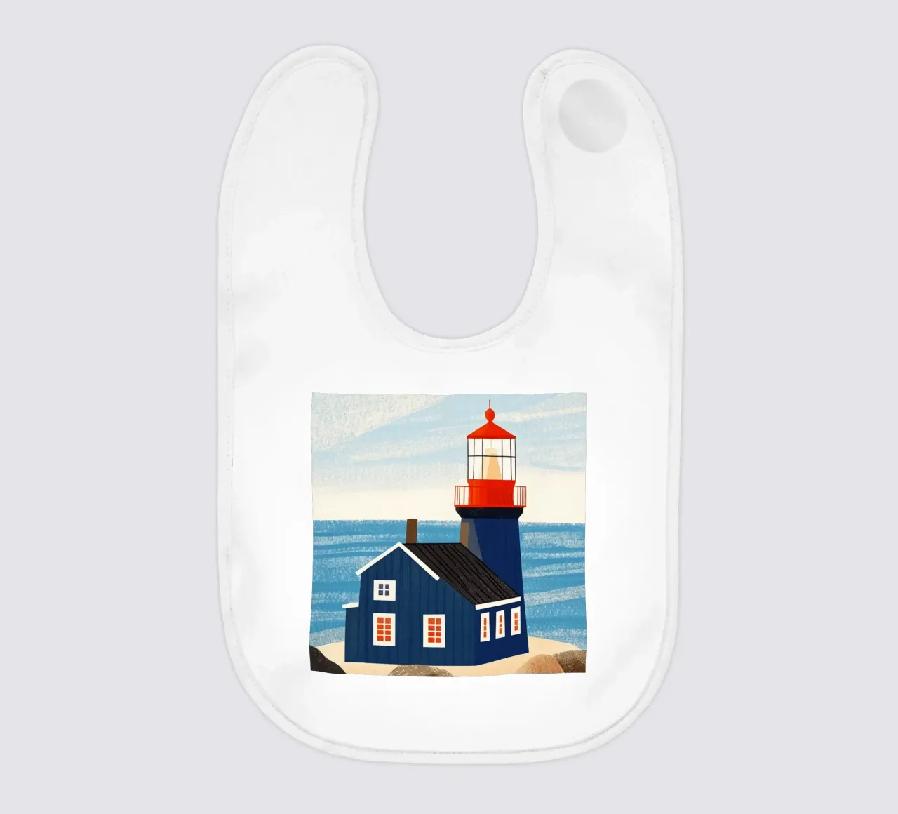 Faro blu bavaglino da Curious Canvas