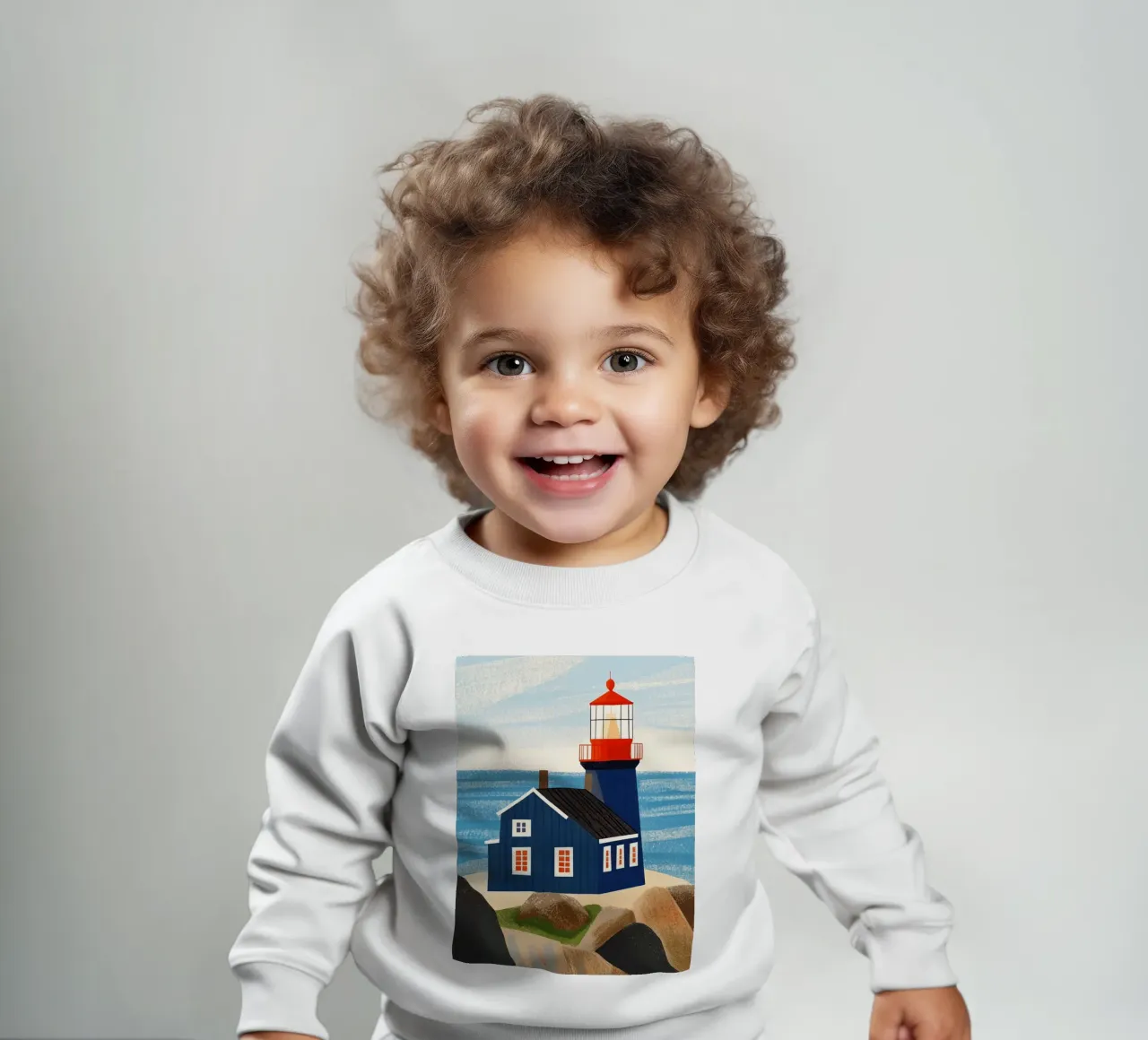 Faro blu felpa neonato da Curious Canvas