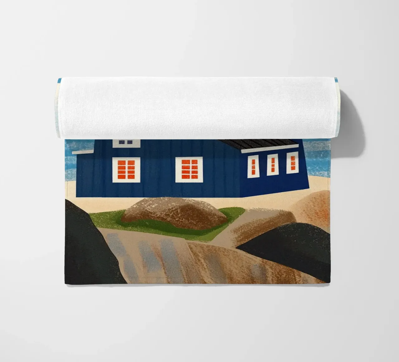 Faro blu telo mare da Curious Canvas