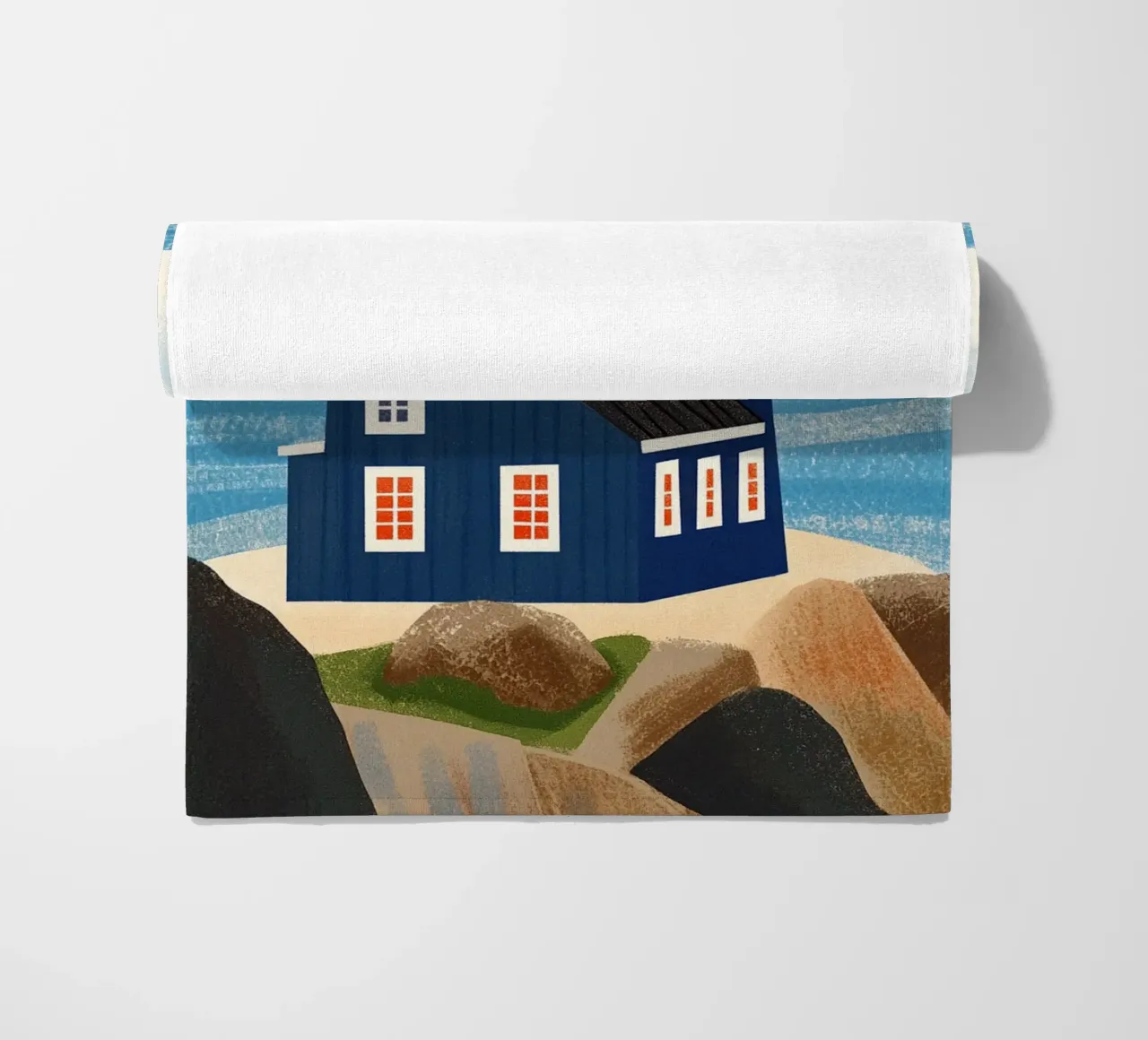 Faro blu telo mare da Curious Canvas