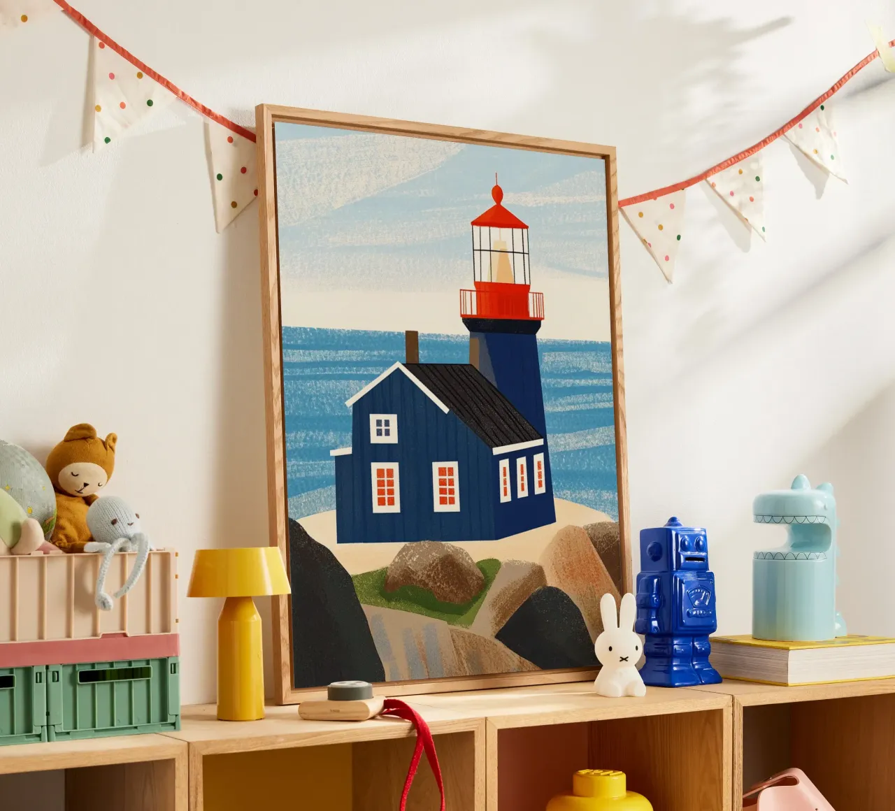 Faro blu plexiglass da Curious Canvas