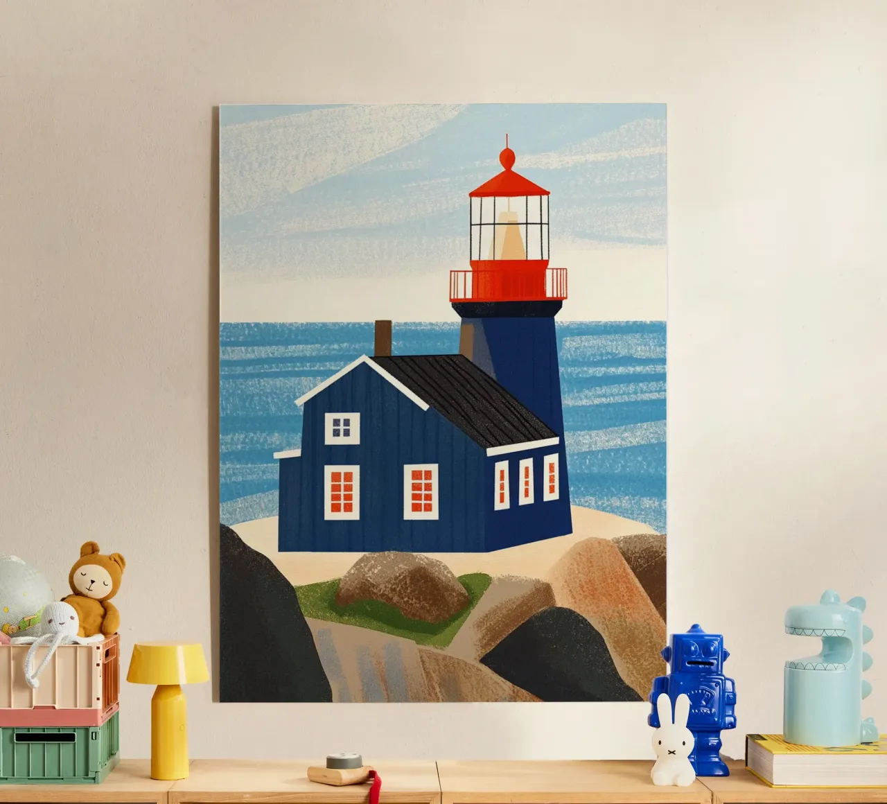 Faro blu plexiglass da Curious Canvas