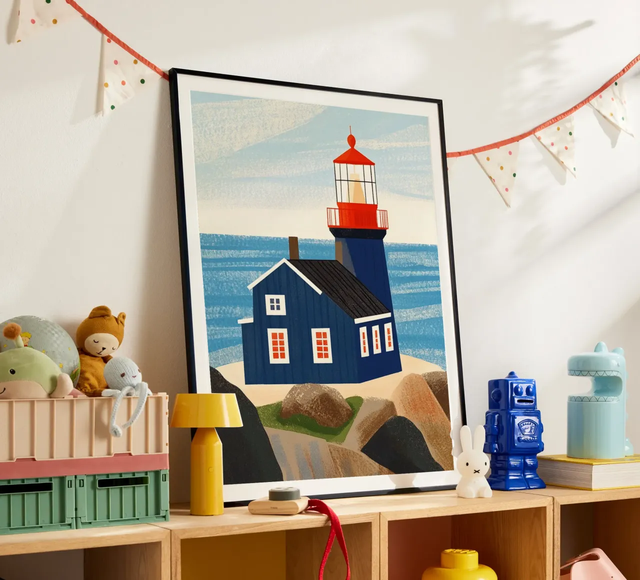 Faro blu poster da Curious Canvas