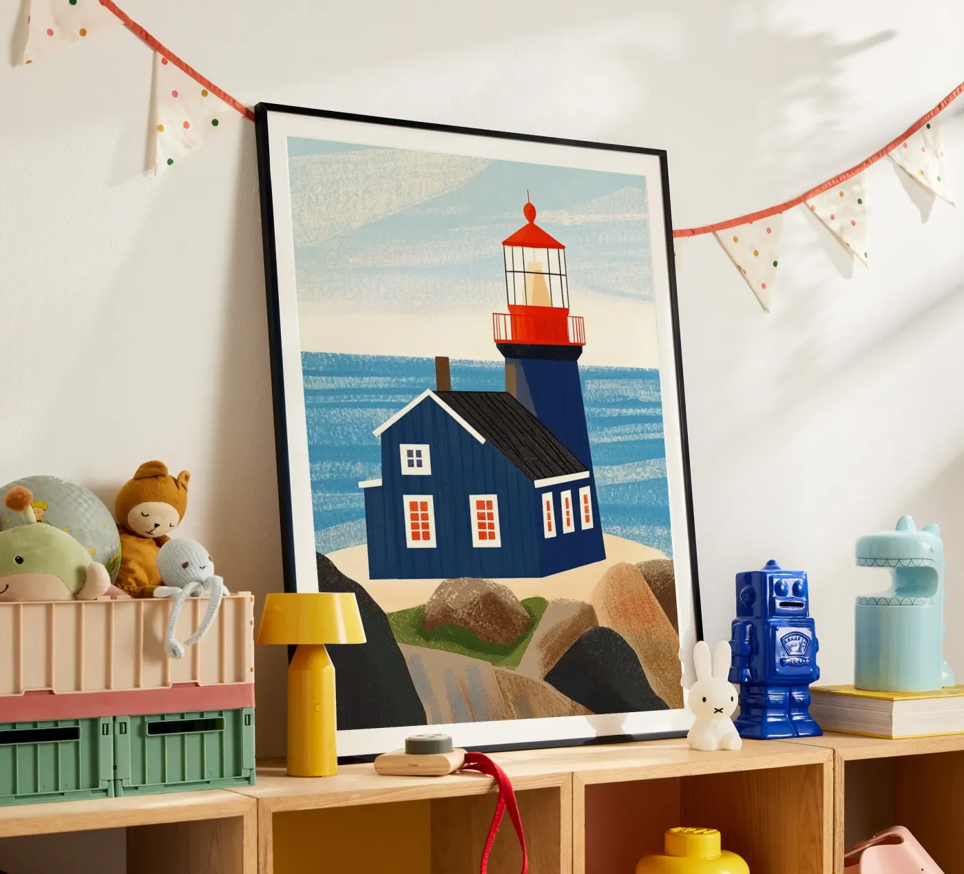 Faro blu poster da Curious Canvas