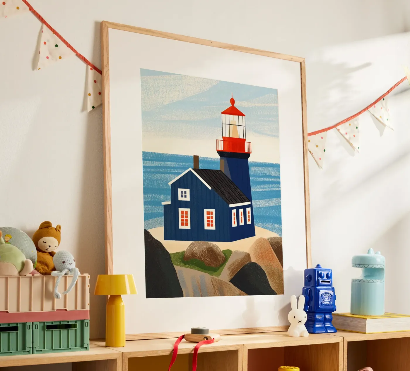 Faro blu poster da Curious Canvas