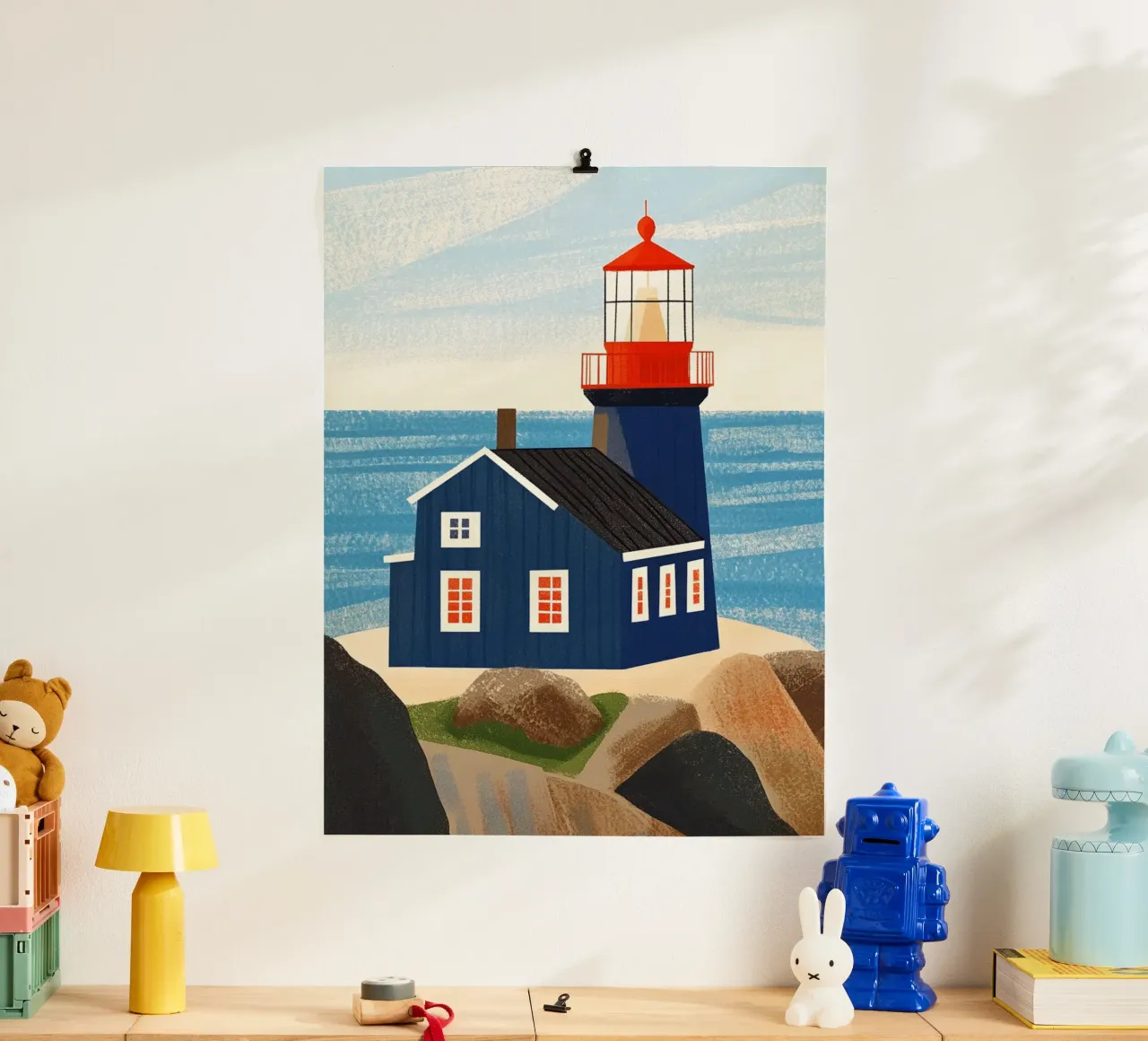 Faro blu poster da Curious Canvas