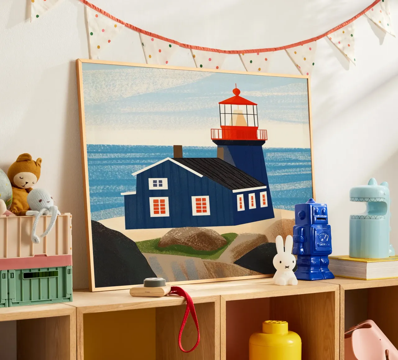 Faro blu poster da Curious Canvas