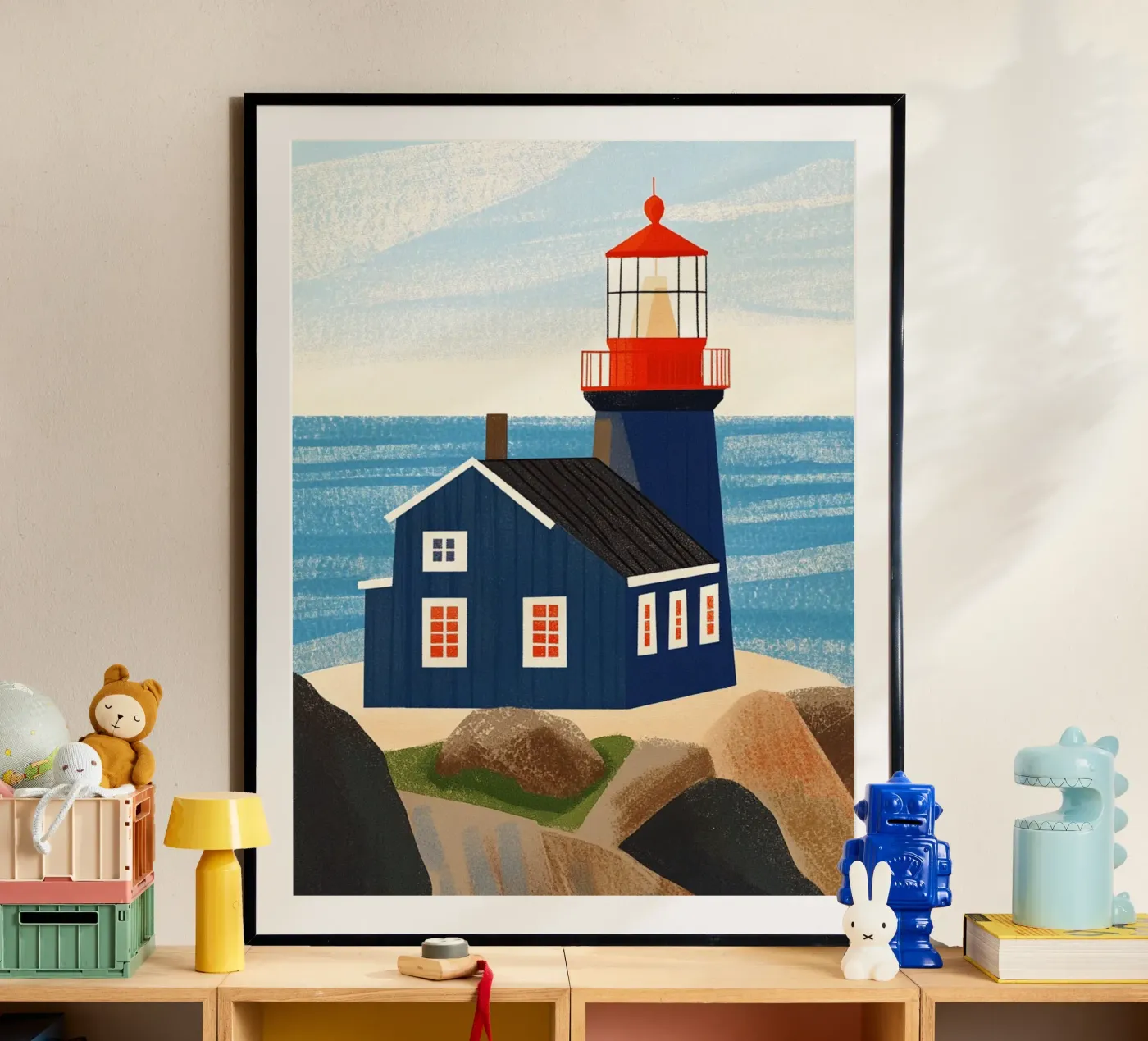 Faro blu poster da Curious Canvas