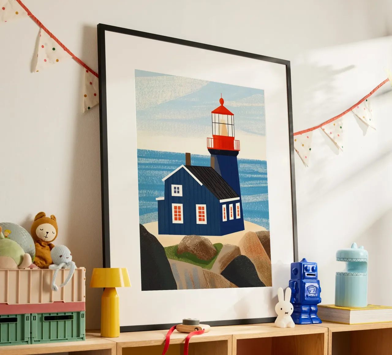 Faro blu poster da Curious Canvas
