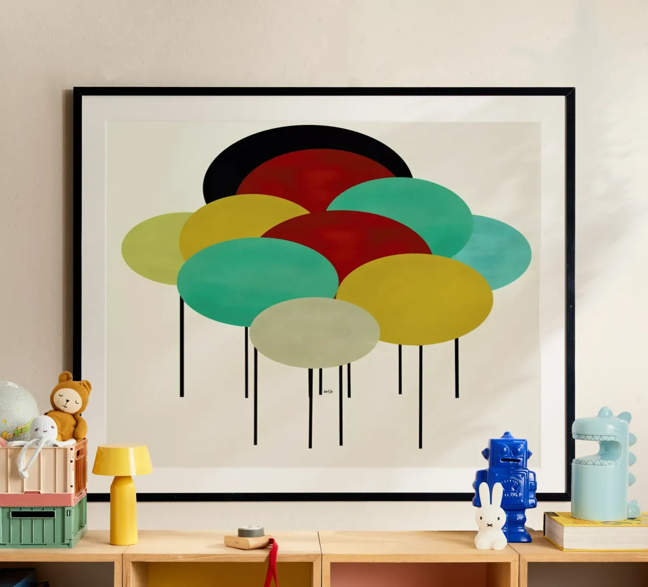 just celebrate poster met aluminium frame van Brian Buckley