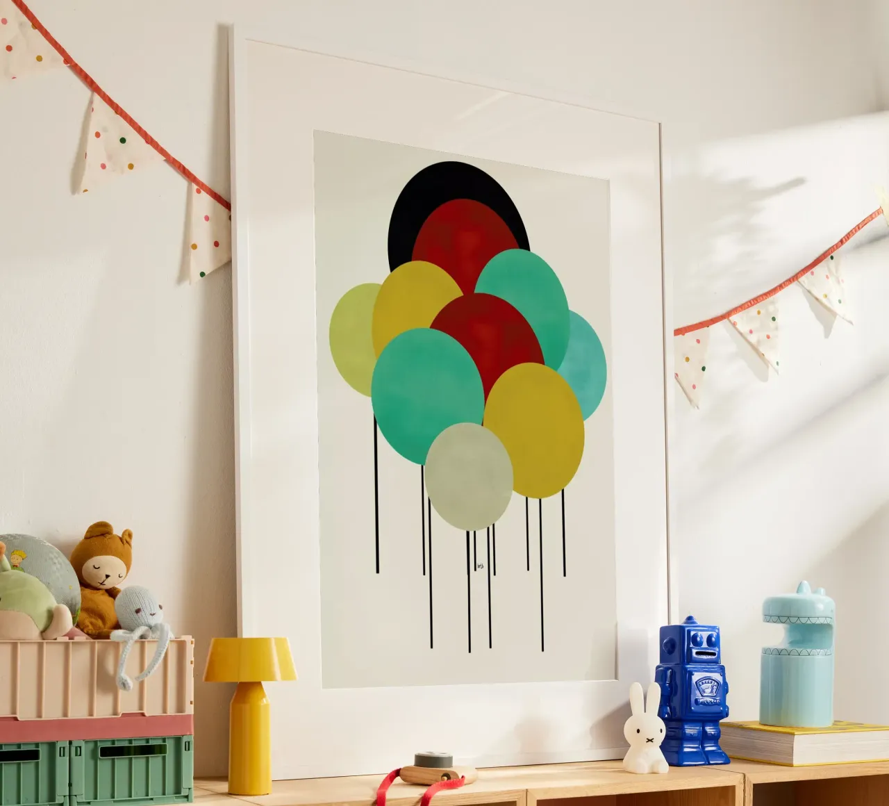just celebrate poster met aluminium frame van Brian Buckley
