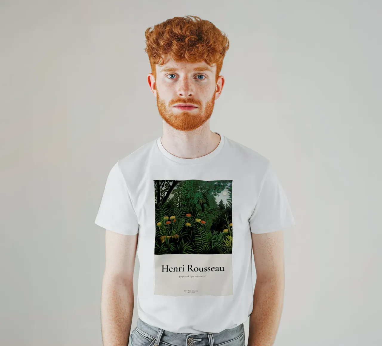 Rousseau - Jungle with Tigers and Hunters t-shirt da ARTOTHEK
