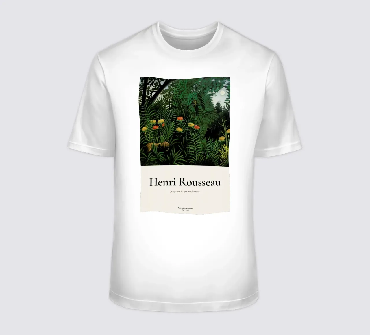 Rousseau - Jungle with Tigers and Hunters t-shirt da ARTOTHEK