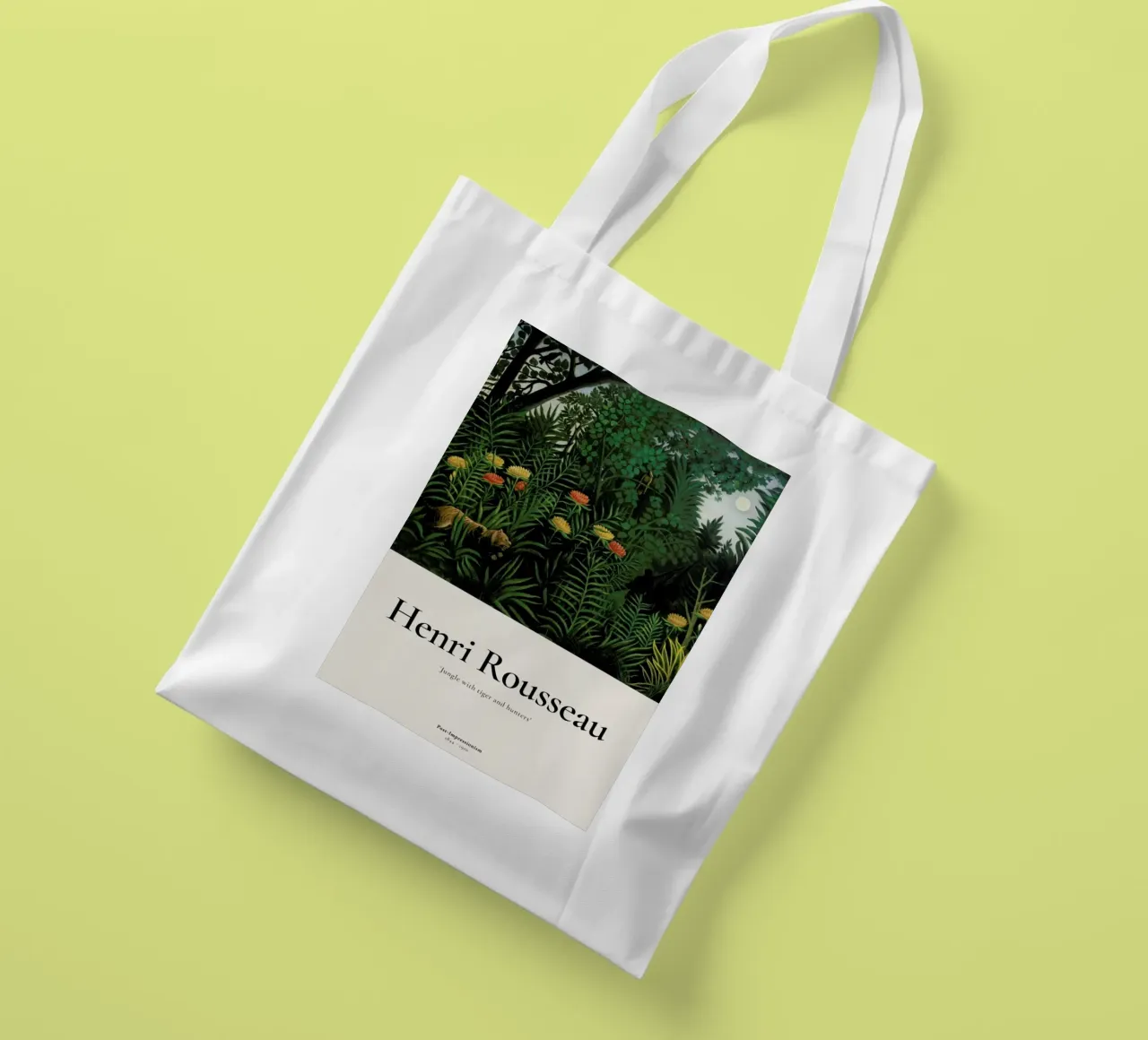 Rousseau - Jungle with Tigers and Hunters borsa in juta da ARTOTHEK