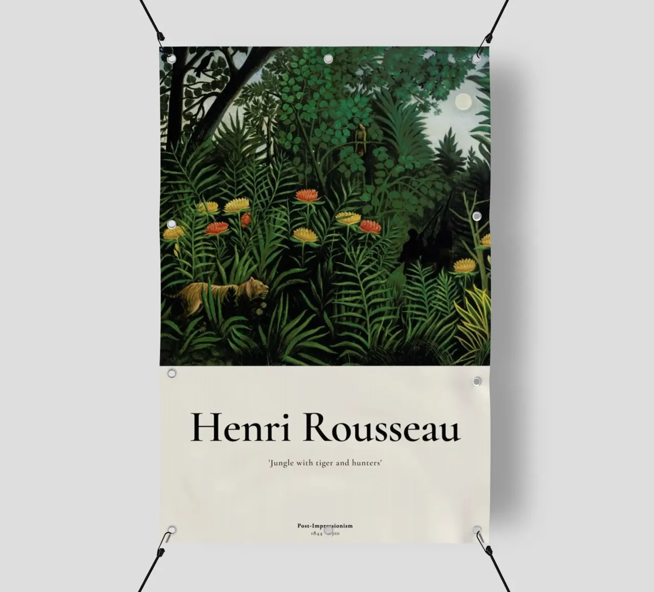 Rousseau - Jungle with Tigers and Hunters telo in pvc da ARTOTHEK