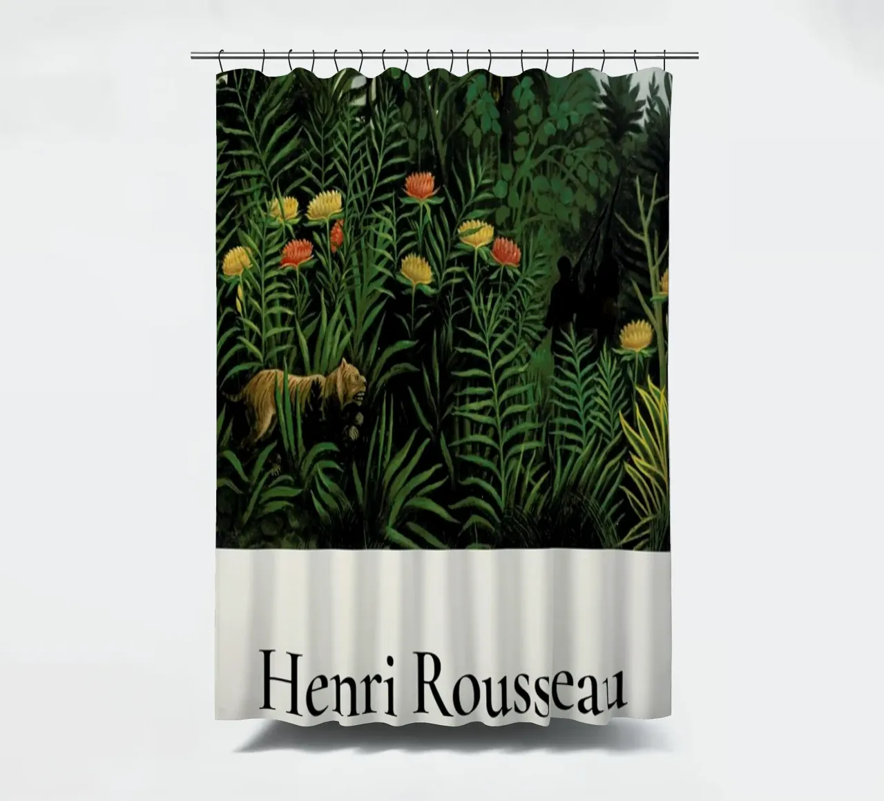 Rousseau - Jungle with Tigers and Hunters tenda da doccia da ARTOTHEK