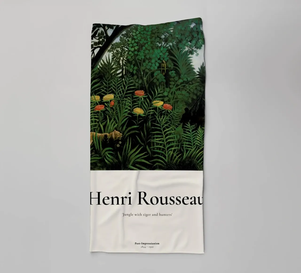 Rousseau - Jungle with Tigers and Hunters asciugamano da bagno da ARTOTHEK