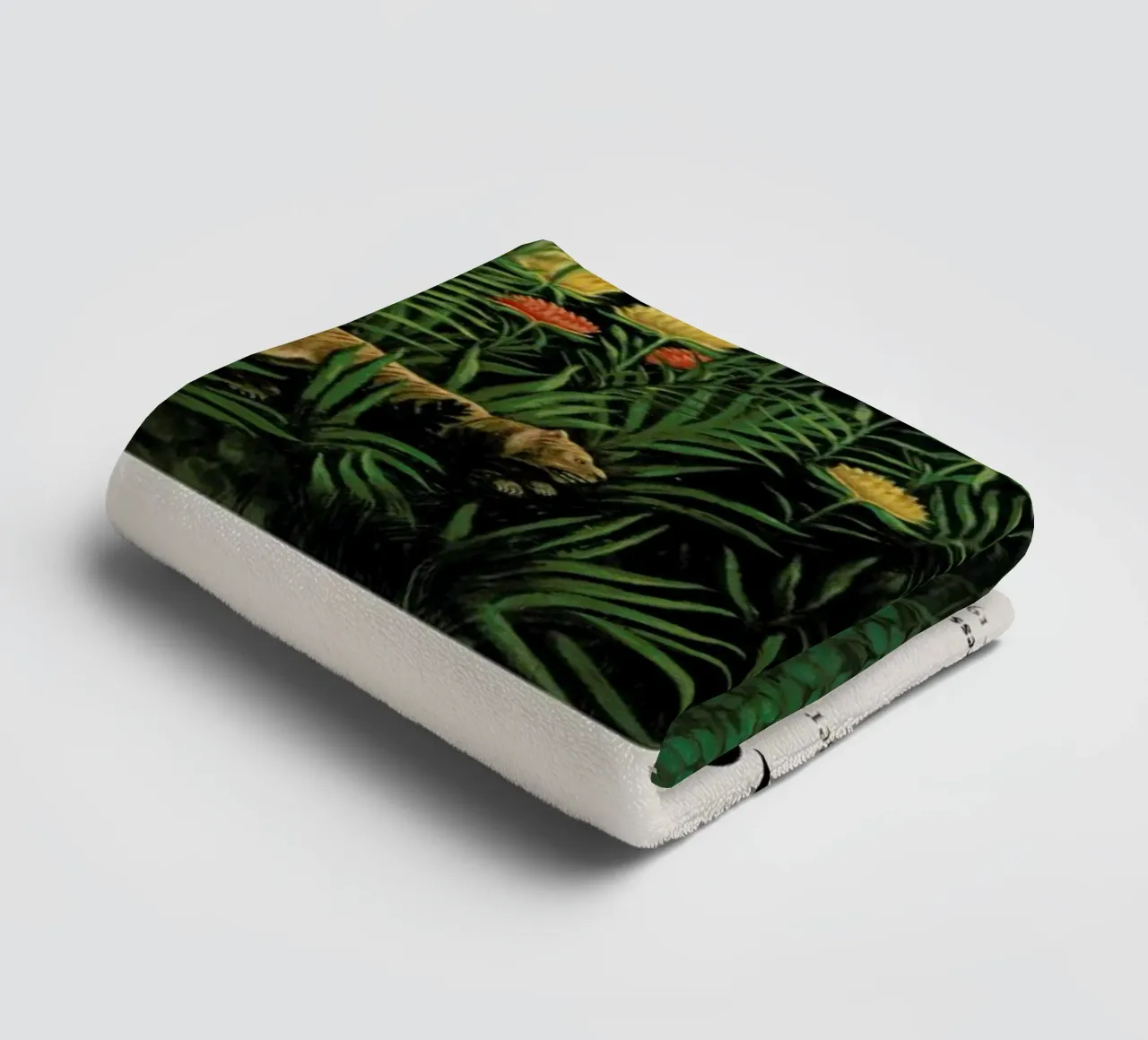 Rousseau - Jungle with Tigers and Hunters asciugamano da bagno da ARTOTHEK
