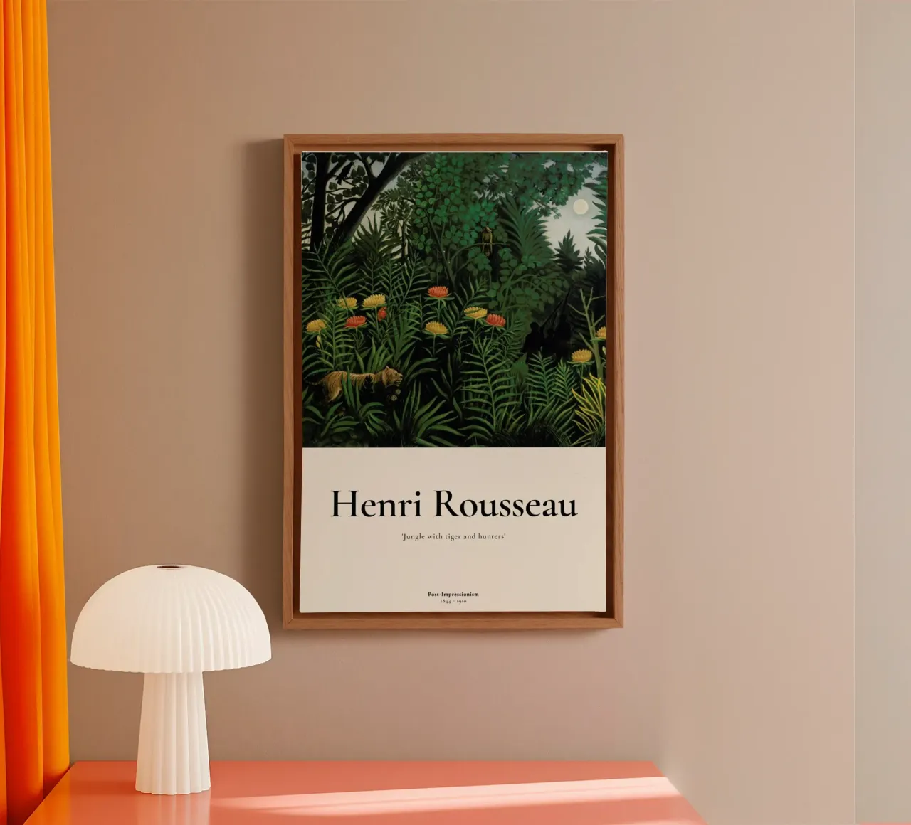 Rousseau - Jungle with Tigers and Hunters canvas met Baklijst van ARTOTHEK