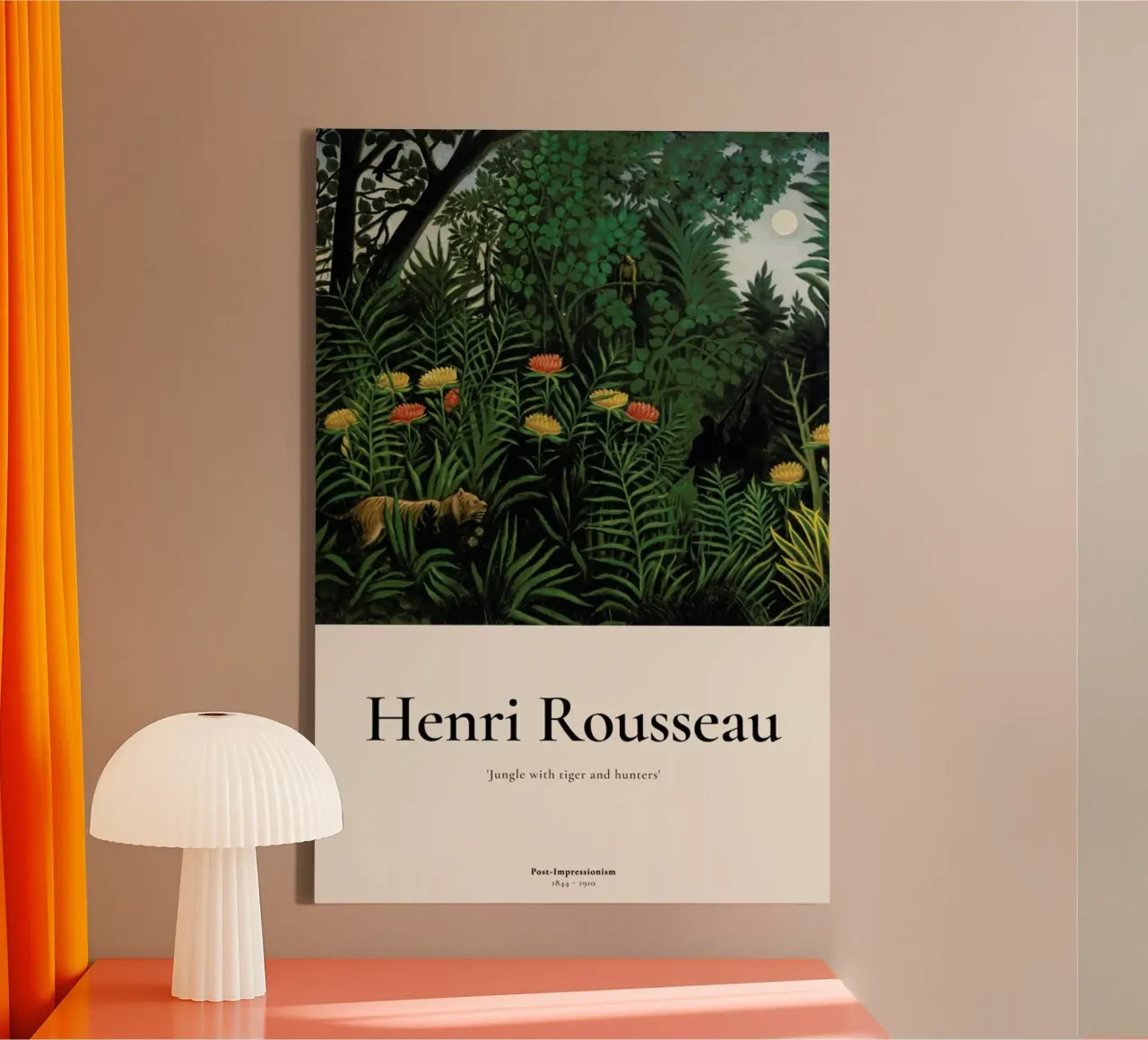 Rousseau - Jungle with Tigers and Hunters canvas met Baklijst van ARTOTHEK