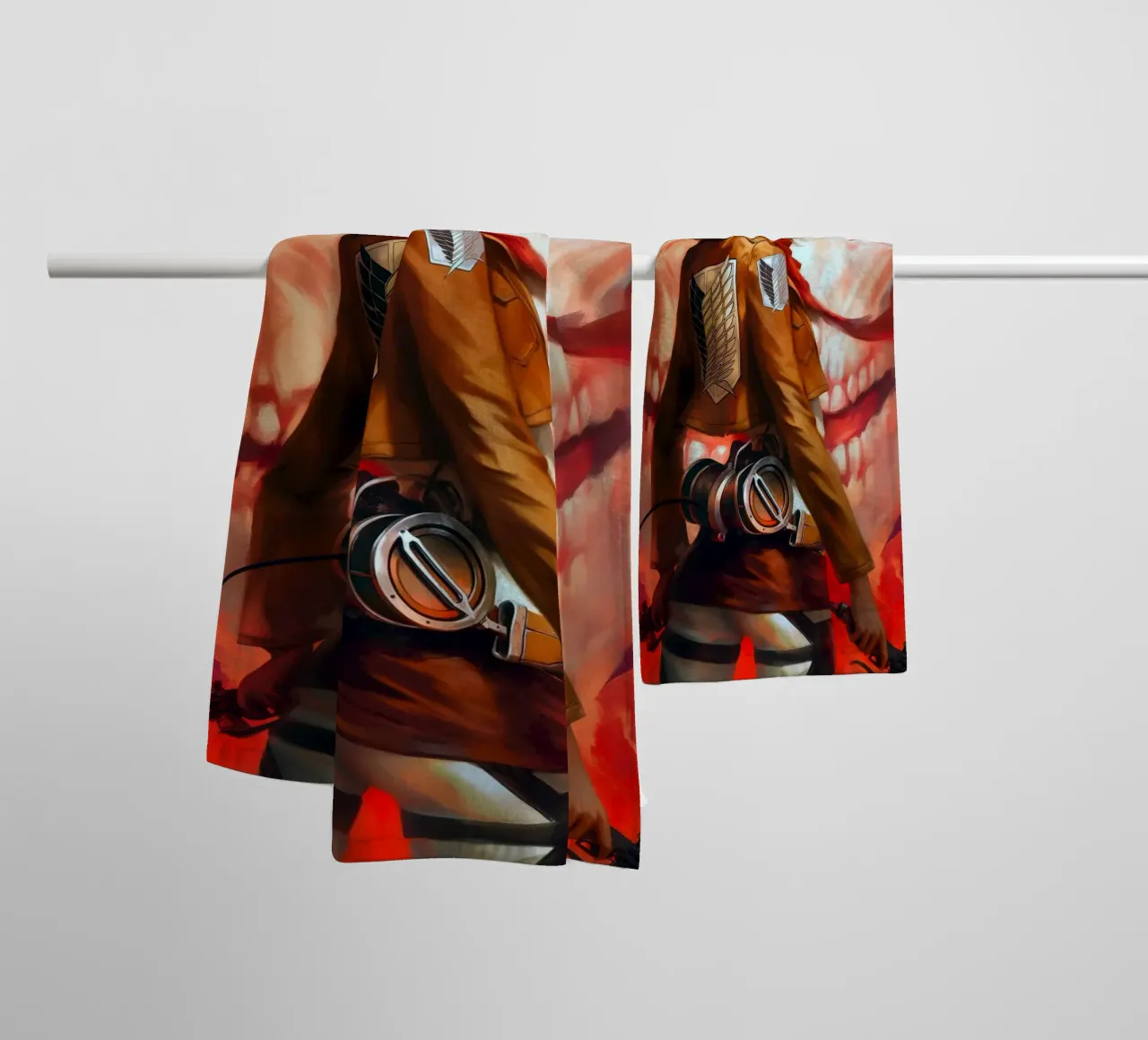 Mikasa Ackerman Attacco su Titano asciugamano da bagno da Fleur de Lys