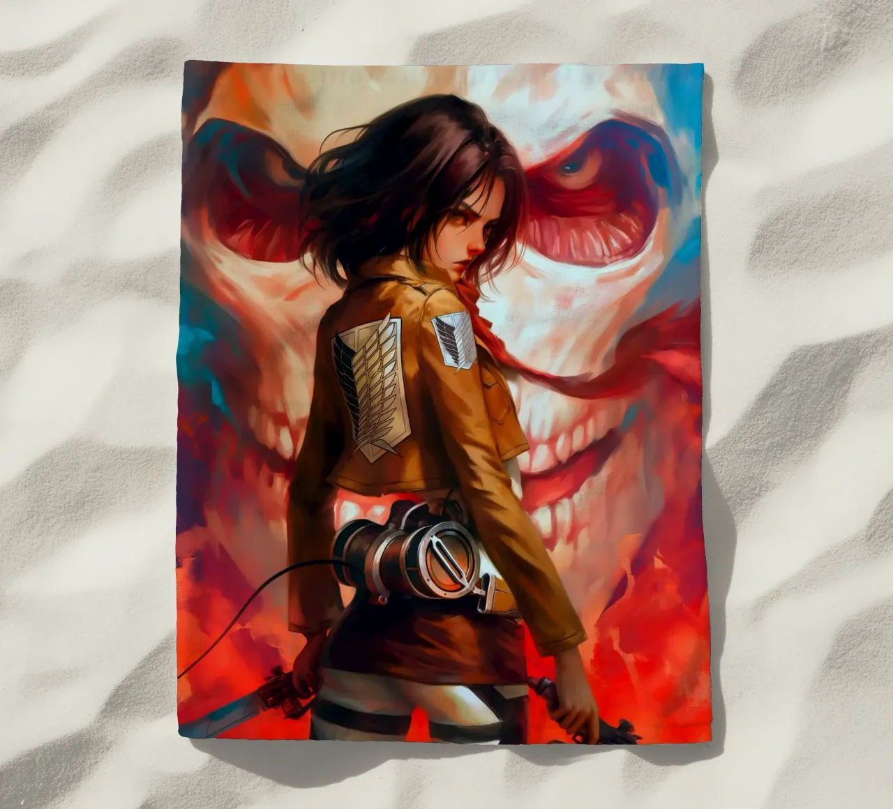 Mikasa Ackerman Attacco su Titano telo mare da Fleur de Lys