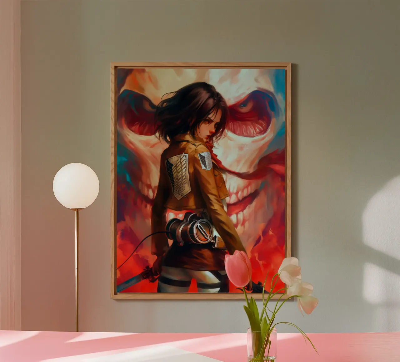 Mikasa Ackerman Attacco su Titano alluminio dibond da Fleur de Lys